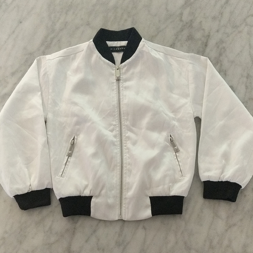 NWOT John Richmond Junior black/white Bomber Jacket